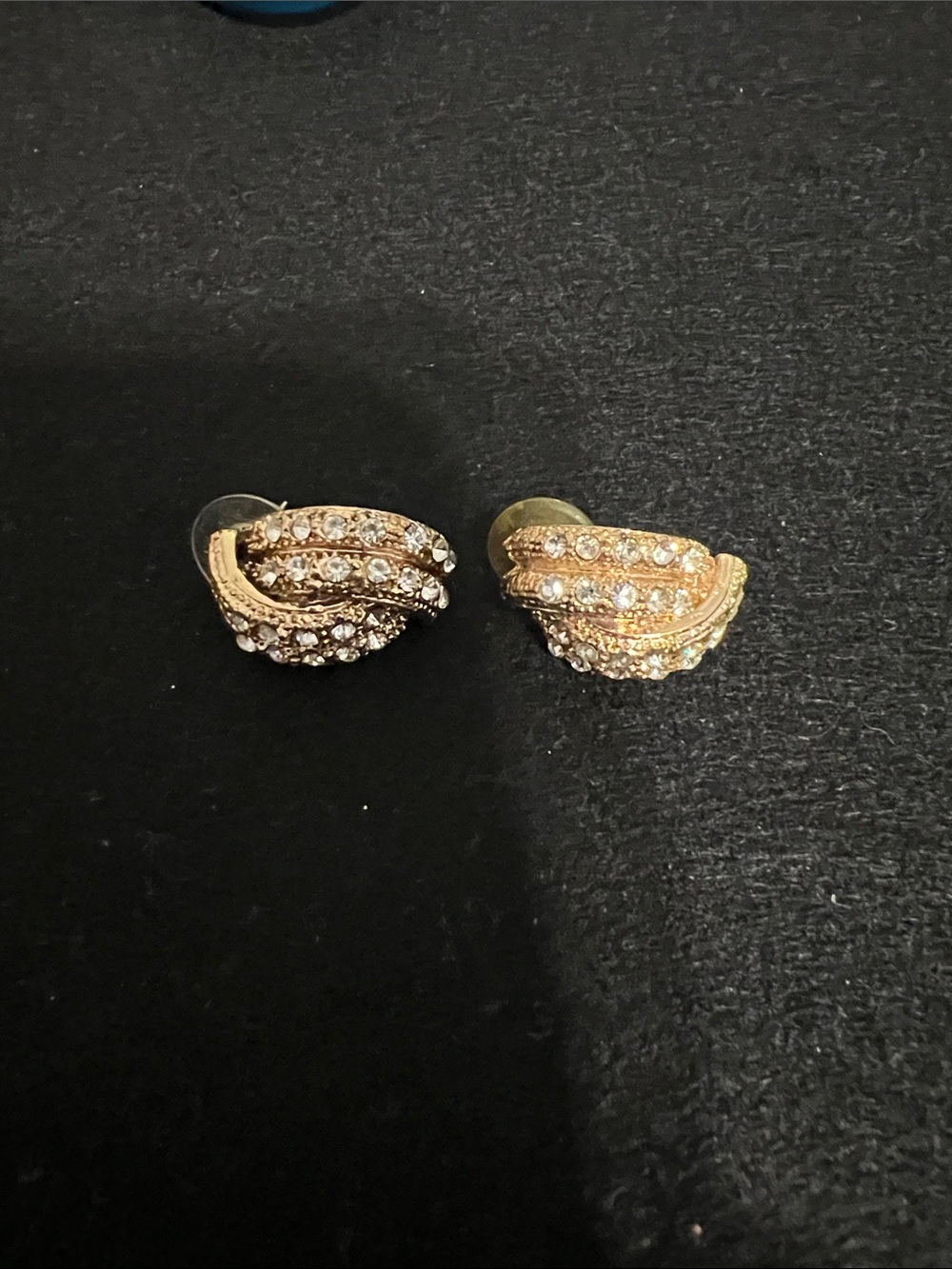 Gold-Tone Crystal Swirl Clip-On Earrings - Sparkling Gold Women's Jewelry